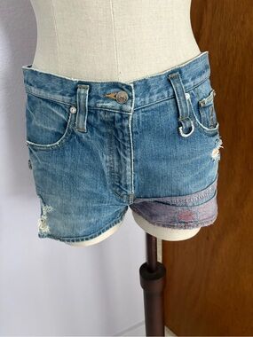 Mastermind Japan sz M Blue Distressed Denim Jeans Shorts Dreaming